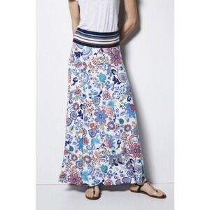 Milly Maxi Skirt Women XL Multi Floral Striped Fit & Flare